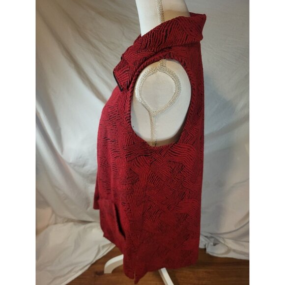 Habitat Clothes To Live In Zip Up Red Asymmetrical Vest Tunic Lagenlook‎ Size S - Picture 5 of 8